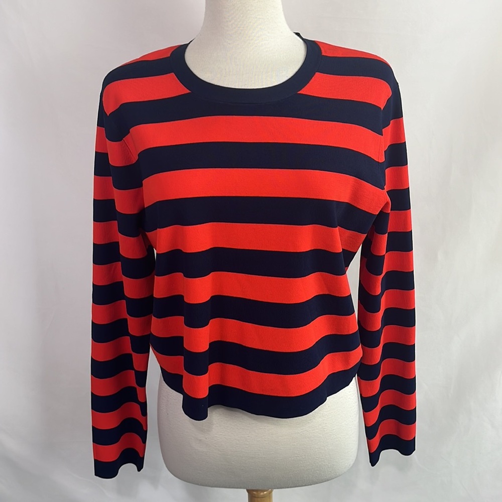 Veronica Beard New with Tags Red and Navy Striped Sweater